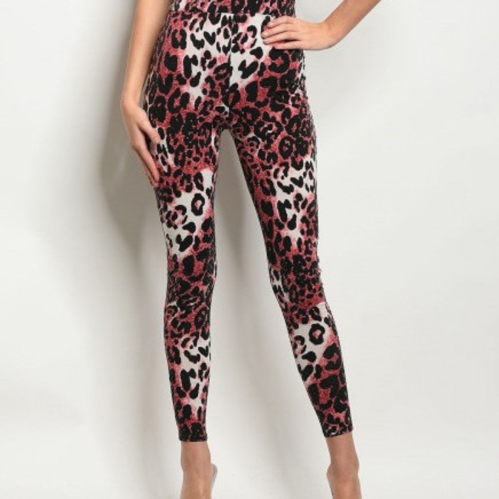 Sleeveless leopard shimmer jumpsuit - Picture 3 of 4